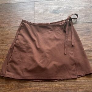 Girlfriend Collective Brown Tie Skort